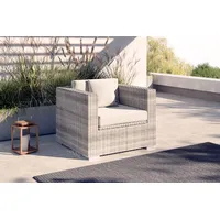 OUTFLEXX Sessel, desert-beige, Aluminium/Polyrattan/Polyester, Kissen inklusive, langlebiges Material, mit Reißverschluss