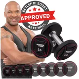 Miweba Sports Kurzhantel-Set RH100, Stahl-Hantelset, 2,5-25 kg, PEV-Ummantelung, bodenschonend (2x 2,5 Kg)