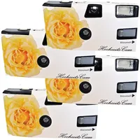 TopShot 4 x Einwegkamera gelbe Hochzeitsrose Einwegkamera