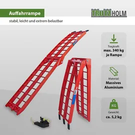 Baumarktplus TRUTZHOLM 1 x Auffahrrampe Klappbar 180 cm Traglast 340 kg Rot