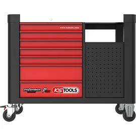 KS Tools PERFORMANCEplus P35 SCHWARZ/ROT Werkstattwagen mit 12 Schubladen