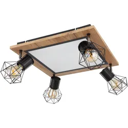 LED-Deckenleuchte Priska Natur/Schwarz max. 7 Watt Deckenlampe