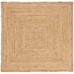 Teppich CARPETFINE "Nele Juteteppich Naturfaser", beige (natur), B:300cm H:6mm L:300cm, Jute, Teppiche, geflochtener Wendeteppich aus 100% Jute, quadratisch und als Läufer