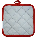 Fackelmann 683379 Topflappen, Topflappen, Hitzeschutzhandschuh, aluminisiert, Baumwolle, Aluminium, Grau, Rot, 17 x 17 cm