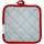 Fackelmann 683379 Topflappen, Topflappen, Hitzeschutzhandschuh, aluminisiert, Baumwolle, Aluminium, Grau, Rot, 17 x 17 cm