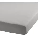 BettwarenShop Spannbettlaken Jersey-Elasthan 120 x 200 - 130 x 220 cm silber-grau