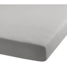 BettwarenShop Spannbettlaken Jersey-Elasthan 120 x 200 - 130 x 220 cm silber-grau