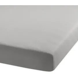 BettwarenShop Spannbettlaken Jersey-Elasthan 120 x 200 - 130 x 220 cm silber-grau