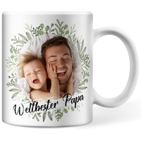 Vatertags Tasse personalisiert mit Foto, Weltbester Papa, Fototasse, Vatertagsgeschenk, Weihnachten Geburtstag (Papa)