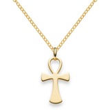 HOPLO Kreuzanhänger Anhänger Kreuz 585 Gold mit Kette 2,6 mm 585 Gold, Made in Germany 55 cm