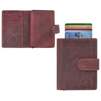 GREENBURRY Vintage Original Geldbörse RFID Leder 8 cm rusty red Rot Herren