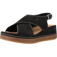 CLARKS Damen Kassanda Step Sandale, Black Nubuck, 40 EU