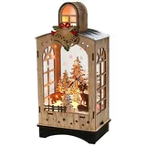 sigro Holz Laterne Winterwald