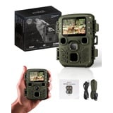 ZIMOCE Mini Wildkamera 32MP, 4K Wildkamera mit Bewegungsmelder Nachtsicht, 20M Infrarot Wildtierkamera, 940nm IR LEDs Jagdkamera, 0,2s Trigger Geschwindigkeit, 60° Weitwinkel, IP66,für Wildbeobachtung