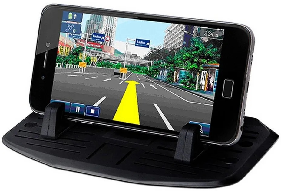 L & P Car Design Antirutschmatte Haftpad Auto Ablage iPhone Samsung Handy-Halterung, (1 Stück, 3-tlg., kompatibel mit vielen Smartphones) schwarz