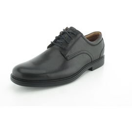 CLARKS Un Aldric Lace Derbys, Schwarzes Leder, 43 EU Weit