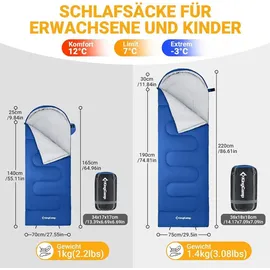 luxuskollektion Deckenschlafsack Camping 3-4 Jahreszeiten