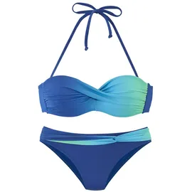 LASCANA Bügel-Bandeau-Bikini Damen Blau/Türkis 40 Cup D
