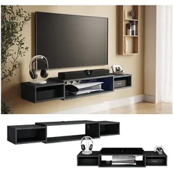 Vicco CD-Regal Nordic Schwarz Beton 140 x 20 cm offenes Regal