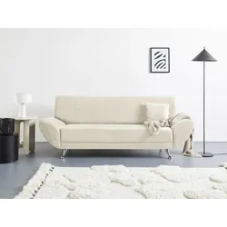 3-Sitzer INOSIGN "Saltare elegant und komfortabel, toller Designfuß", weiß, B:205cm H:78cm T:82cm, 100% Polyester, Sofas