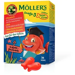 MÖLLER'S Omega-3 Gelee Fisch Erdbeere Kautabletten 36 St