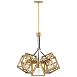Licht-Erlebnisse Pendelleuchte HAVIN 5x E27 Bronze gebürstet Stahl LE121122