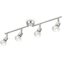 B.K.Licht LED Deckenleuchte, Matt-Nickel 4xLED/GU10/5W