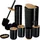 Relaxdays Badezimmer Set Badaccessoire-Set Schwarz/Natur
