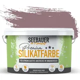 SEEBAUER diy Silikatfarbe Violett 2,5L für Innen (No. 955 Plum Cake) Atmungsaktive Mineralfarbe für Allergiker - Abwaschbare Wandfarbe - Violetttöne hohe Deckkraft