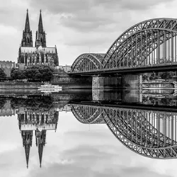 EUROART Glasbild 30 x cm Cologne cathedral V Glas Grau