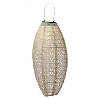 MARELIDA LED Solar Lampion oval mit Blumenmuster H: 40cm