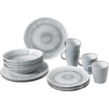 Brunner Melamin Ess Geschirr Set Lunch Box 16-teilig Camping Reise Teller Becher Stonetouch Pearl