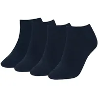 Tommy Hilfiger Damen Sneaker Socken Füßlinge Kurzsocken 343024001 4 Paar, Farbe:Blau, Menge:4 Paar (2x 2er Pack), Größe:39-42, Artikel:-356 jeans - 39-42