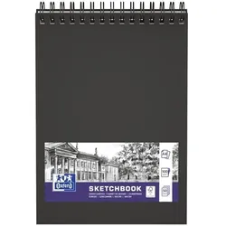 Oxford Sketchbook A4 Spiralbindung - 50 Blatt schwarz