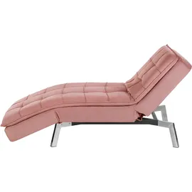 Beliani Recamiere Samtstoff 1-Sitzer Rosa