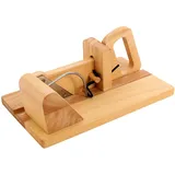 Wurstschneider Currywurstschneider Wurstschneidemaschine Klein Schinkenschneider Edelstahl und Holz Slicer Werkzeug Manuelle Slicer Geeignet Restaurants DessertgeschäFte und So Weiter