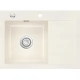 Systemceram MERA 70 links Auflagespüle magnolie + Excenterbetätigung 700 x 500 mm