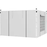Outsunny 2 Seitenteile für Pavillon 3x3/3x6 m, Seitenwand mit Fenster und Klettverschluss, wasserdicht Seitenwände aus Oxfordstoff, als Windschutz und