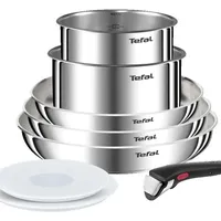 Tefal Ingenio Emotion, 8-teiliges Kochgeschirrset L8968s04, Unbeschichteter Edelstahl