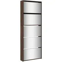 vidaXL Schuhschrank 63 x 17 x 169,5 cm mit Spiegel 5 Fächer braun