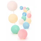 CREATIVECOTTON LED Lichterkette mit Cotton Balls inkl. Timer und Dimmer (Pastell, 35 Kugeln)