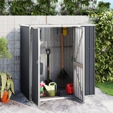 Hovothy Gerätehaus 161x89x161 cm Wand-Geräteschuppen Gartenschrank Wetterfest Geräteschuppen Gartenhaus Metall Fahrradunterstand Holzlager Hütte Anthrazit