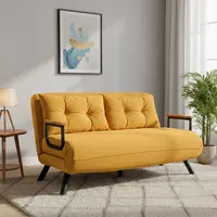 Schlafcouch Calvin 2-sitzer, Mit Stauraum, Verstellbar, Armlehnen, 133x78 Cm Gelb