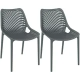 CLP Gartenstuhl Air 50 x 50 x 82 cm grau 2 St.