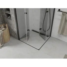 Mexen Lima Duo klappbare Duschkabine 80 x 80 cm, Transparent, Schwarz - 856-080-080-70-00-02