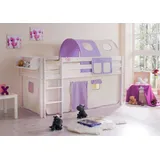 90 x 200 cm Kiefer weiß lila