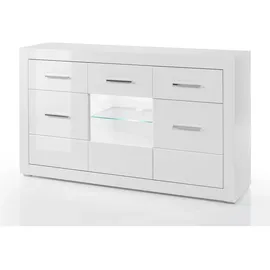 furn.design Sideboard 164 x 97 x 42 cm Weiß Hochglanz
