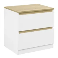 Woltu 1x Nachttisch mit 2 Schubladen Nachtschrank Nachtkommode Nachtkonsole