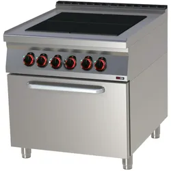 A&S polarny Elektroherd mit Backofen Standgerät Edelstahl Massiv-Herdplatten 18,3 kW 800x900x900mm 50-300°C
