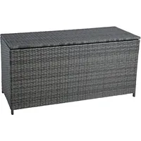 Estexo - Auflagenbox Poly Rattan Kissenbox Gartenbox Aufbewahrungsbox Anthrazit-Grau